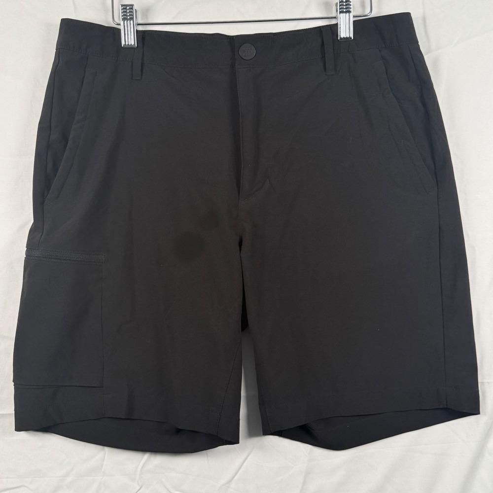 All in Motion Mens 34 Golf Shorts Black Stretch Cargo Pocket Commuter Hiking 8in